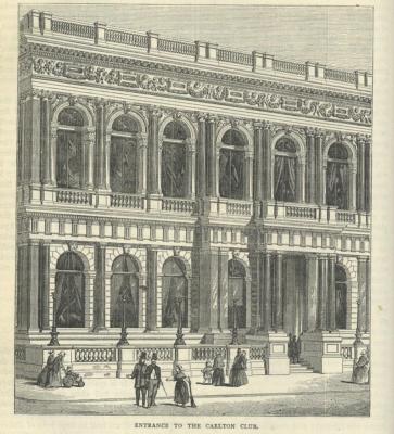 Stampa Antica 1880 Londra OLD LONDON NEW BURLINGTON HOUSE Old Print ENGRAVING 