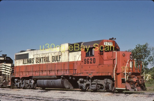 G Original Slide - ICG Illinois Central Gulf GP38-2 9620 Centralia IL 1985