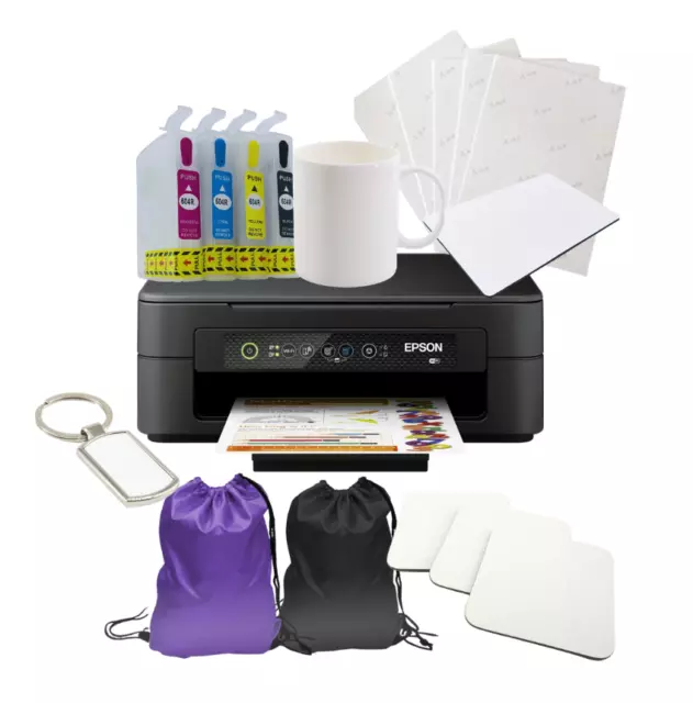 Sublimation Bundle: Epson Expression Home XP-2200 Printer + Ink + Cart –