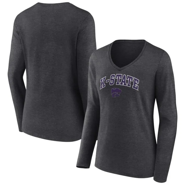 Women's Fanatics Branded Charcoal Kansas State Wildcats Campus Long Sleeve