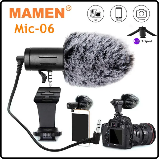 MAMEN 3.5mm Mic-06 Cardioid Recording Shotgun Microphone Canon Nikon Sony Camera