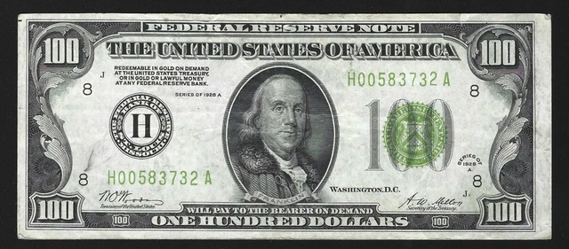1928A $100 Federal Reserve Note St. Louis FR#2151-H H0053732A