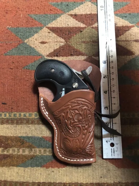 Brown Leather Derringer Belt Holster Fits: Cobra 2.75" Big Bore Over / Under