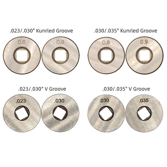 Lot De 2 Rouleaux D'entraînement En Acier Pour Soudeur MIG - Pour Fils 0.6/0.8mm Et 0.8/1.0mm - Compatible SIP, Clarke, Etc.