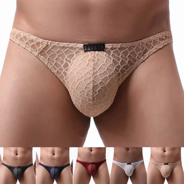 Sous-vêtements élégants string en dentelle GString TBack pour hommes mode ima