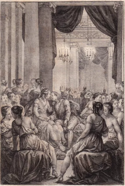 Gravure XVIIIe Ludovico Ariosto Orlando Furioso Roland Furieux Ruggero Alcina