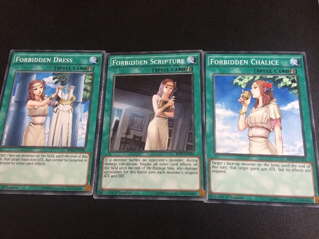 YUGIOH FORBIDDEN DRESS, Forbidden Scripture And Forbidden Chalice Set 2.50  - PicClick UK