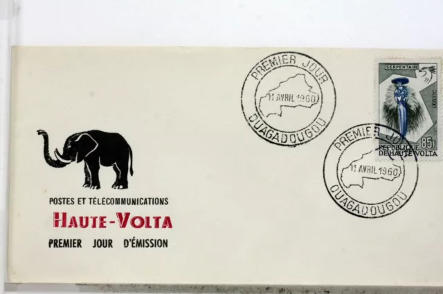 SERPENTAIRE HAUTE VOLTA 1960   ENVELOPPE 1er JOUR  FDC COVER 554