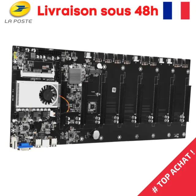 Carte Mère BTC-T37 8GPU Kit CPU Inclus Riserless Motherboard Crypto Mining BTC37