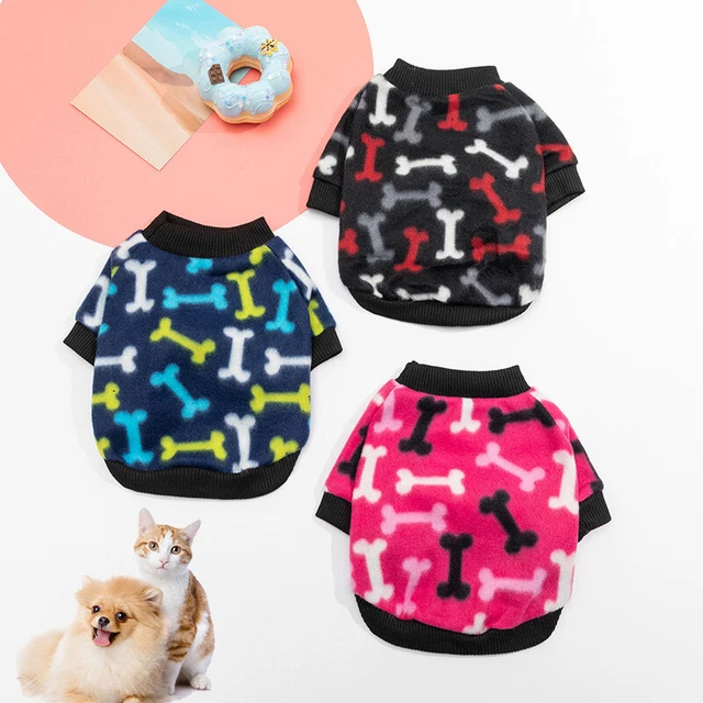 Animali Cane Gatto Pile Cappotto Caldo Morbido Maglione T-Shirt Giacca Per Abiti