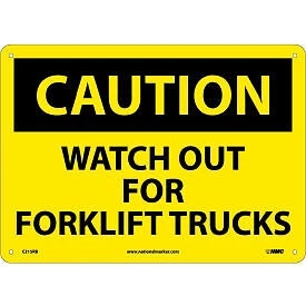 Safety Signs - Caution Watch Out Forklift Trucks - Rigid Plastic 10"H X 14"W