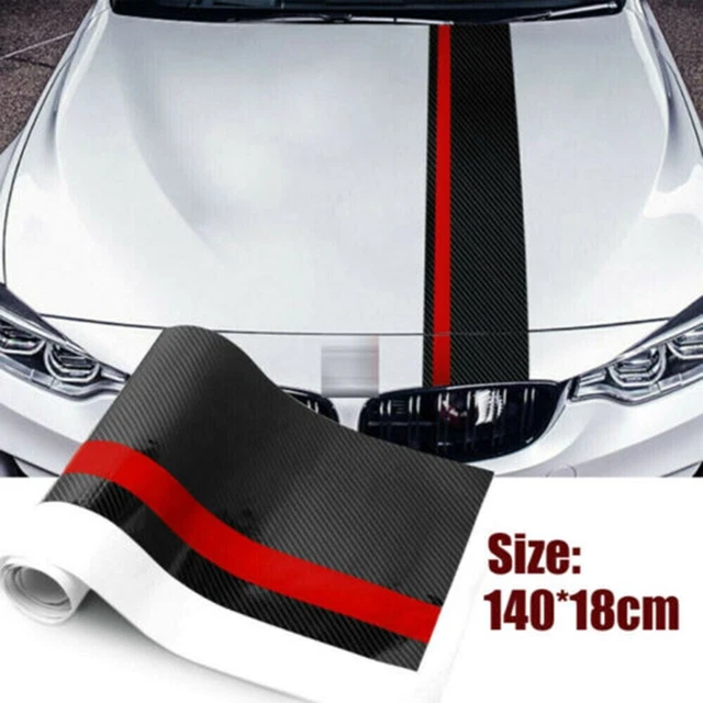 5D voiture de rallye en fibre de carbone bandes capot avant autocollant envelopp