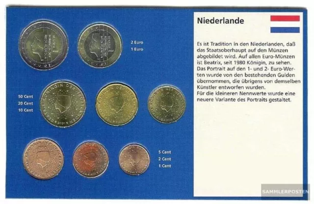 Niederlande 2001 Stgl./unzirkuliert Kursmünzensatz 2001 EURO Erstausgabe