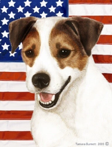 Patriotic (D2) House Flag - Jack Russell Terrier 32024