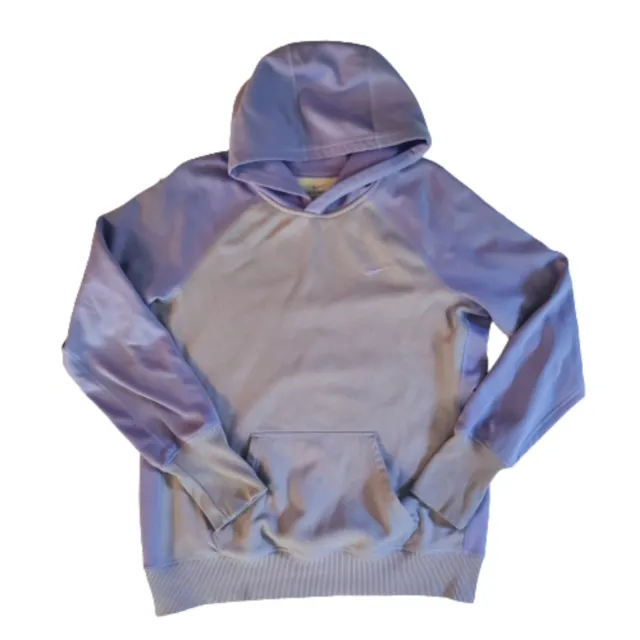Girls' NIKE THERMA-FIT Purple Colorblock Minimalist Hoodie Sweatshirt SZ L Large