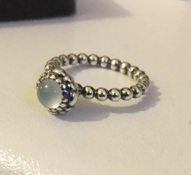 PANDORA MARCH BIRTHSTONE Ring Size 48 Brand New In Gift Pouch