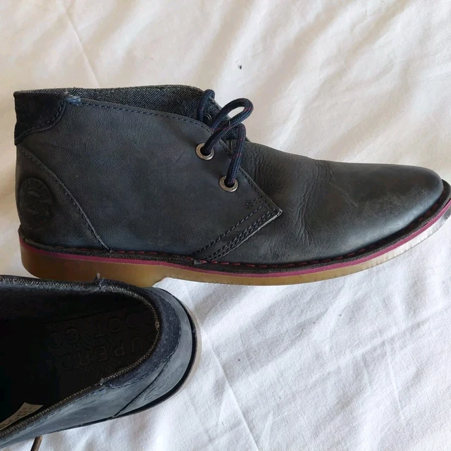 SUPERDRY BLUE NUBUCK Leather Lace Up Chukka Desert Smart Casual Boots