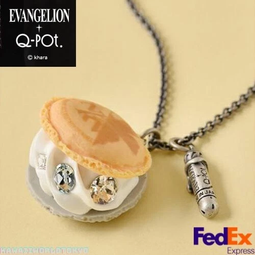 Evangelion x Q-pot Unit 00 Macaroon Necklace EVANGELION Accessory Japan FEDEX