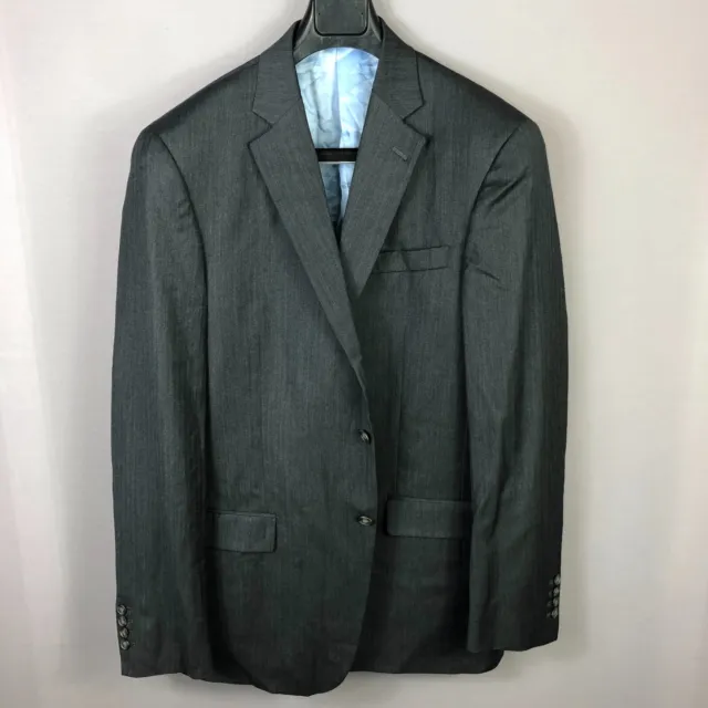 Hart Schaffner Marx Charcoal Gray Notch Lapel Wool Suit Jacket Sz 44L $430