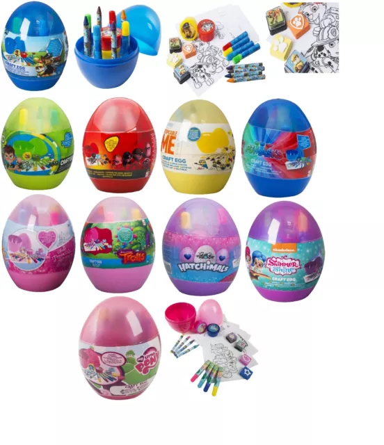 Kids Craft Eggs Painting,Drawing,Marker, Crayons, Stamps, Finger Paint Pots Gift