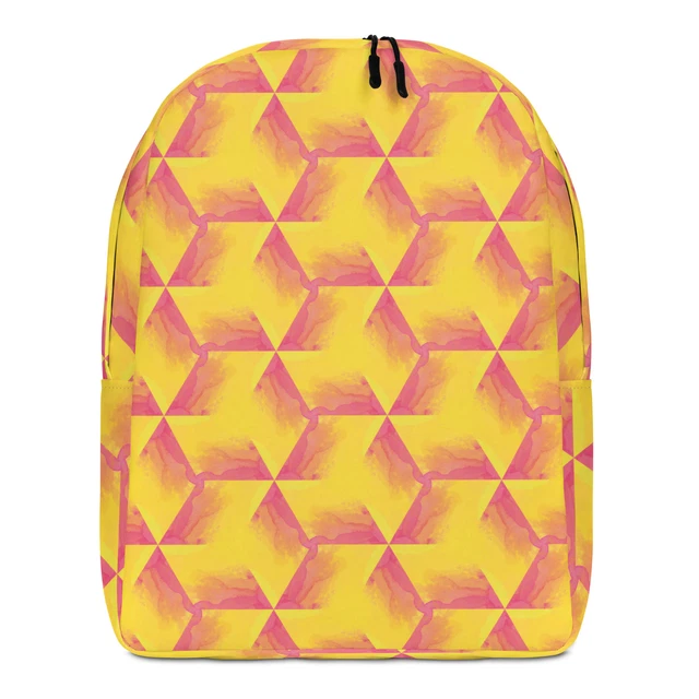 Cool Minimalist Backpack Yellow All Over Print Backpack Geometric Print