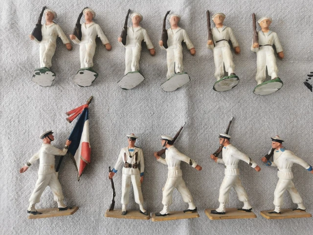 Petits Soldats Starlux Marins Français – Lot De 24 Figurines + 3 Cassés, échelle 1:50, 35mm