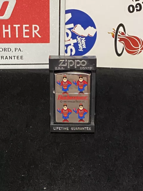 ￼VINTAGE ZIPPO BUDMAN BUDWEISER COLLECTOR ITEM Super Rare￼