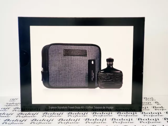 John Varvatos Dark Rebel for Men EDT Spray 4.2 oz + Mini Spray + Bag - Gift Set