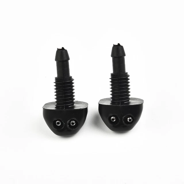 2pcs Double Trous Pare-Brise Buse de Rondelle Essuie-Glace Eau Spray Réglable