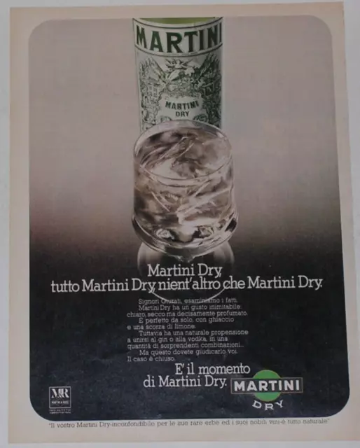 Advert Pubblicità 1978 MARTINI DRY