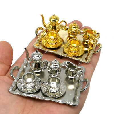 10 pièces/ensemble maison de poupée Miniature thé en métal maison de poupée