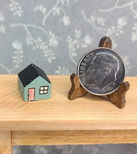 Vintage OOAK Wood Dollhouse 1:12 Miniature Home Decor for table shelf or display