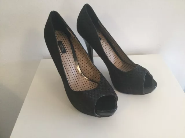 Ladies black open toe shoes by NEXT. Size 8