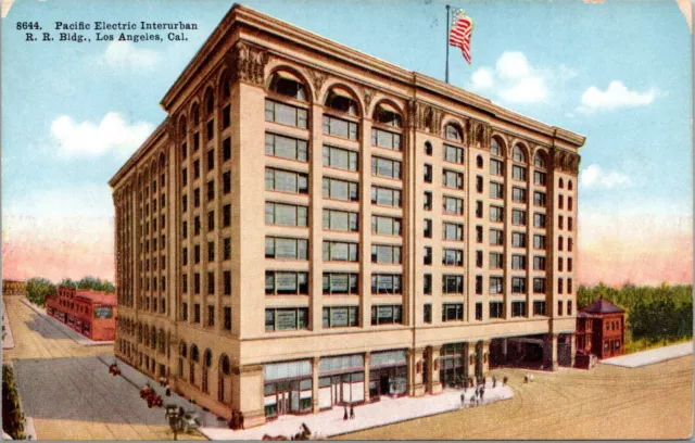 Pacific Interurban RR Railroad Building Los Angeles CA c1910s postcard H384