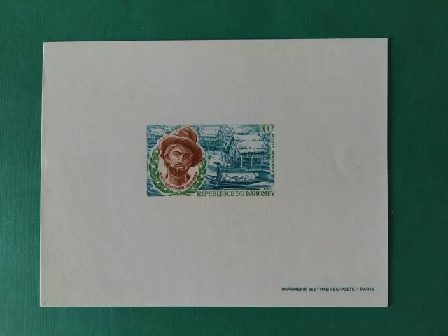 Bénin 100f Walt Whitman MNH neuf bloc épreuve de luxe yv 122 1970