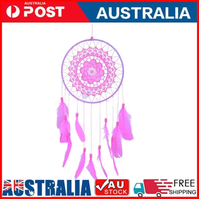 Pink Handmade Lace Dream Catcher Feather Bead Hanging Decoration Ornament