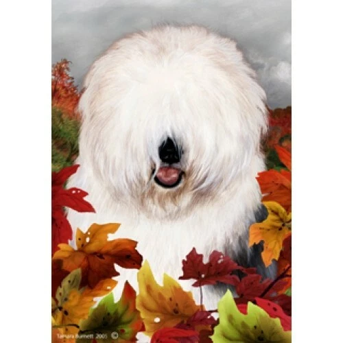 Fall House Flag - Old English Sheepdog 13129