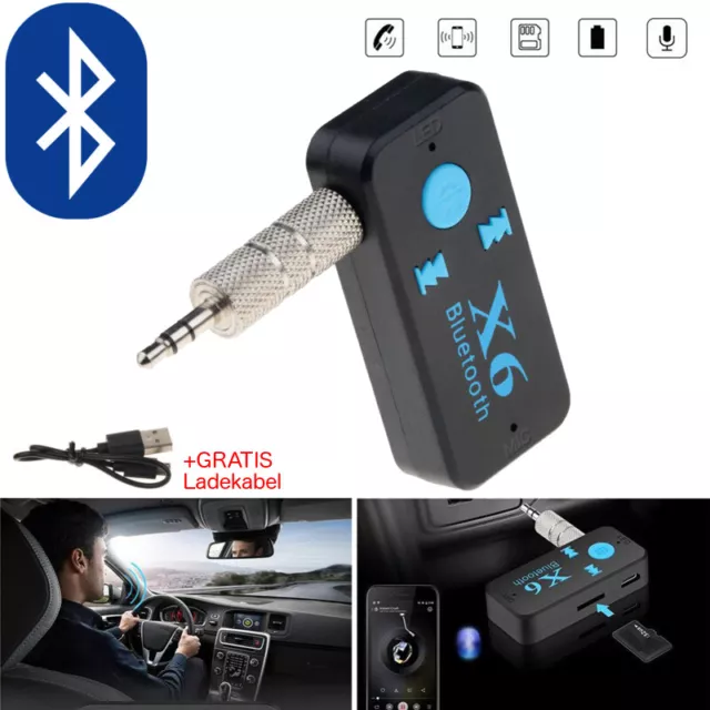 Bluetooth 3.5mm Aux Adapter Car Music Receiver Auto KFZ Wireless Audio Empfänger