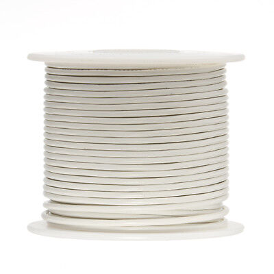 24 AWG Gauge Stranded Hook Up Wire White 250 ft 0.0201" UL1007 300 Volts