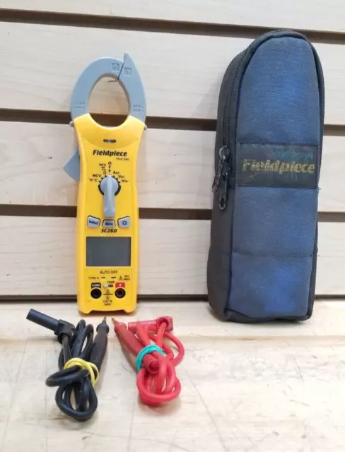 Fieldpiece SC260 Compact Clamp Meter with True RMS and Magnet in Pouch w/ Leads