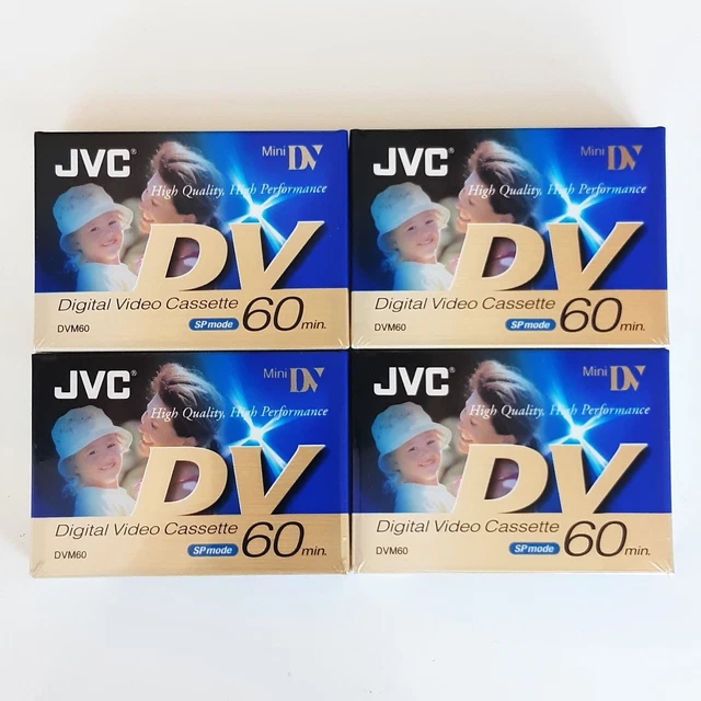 Cassette Video Mini DV JVC - Stock 4 Sealed - 4 Camcorder Cassettes DIC