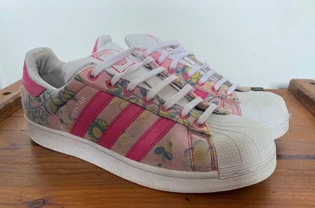 WOMANS ADIDAS SUPERSTAR S75128 Rare Floral Pattern Trainers Uk 7 39.99 PicClick UK