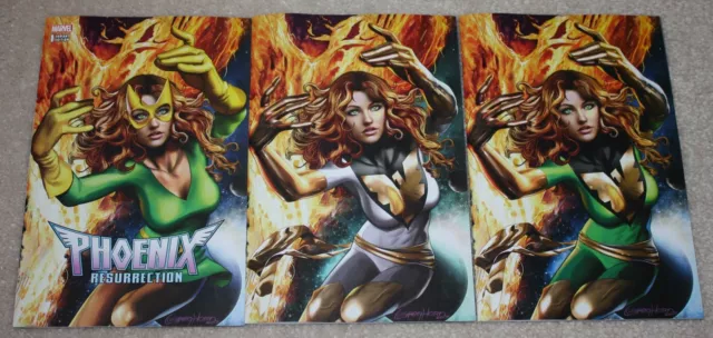 Phoenix Resurrection 1 Greg Horn A B C Variant Virgin Con Bundle 3-Pk Jean Grey