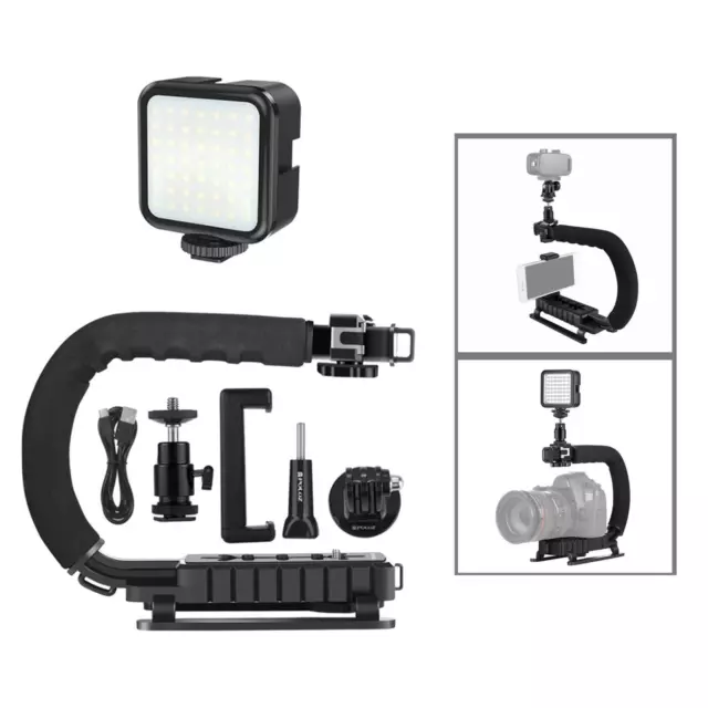 Kit Luce LED Stabilizzatore Staffa DV A Forma Di C Per Tutte Le Fotocamere