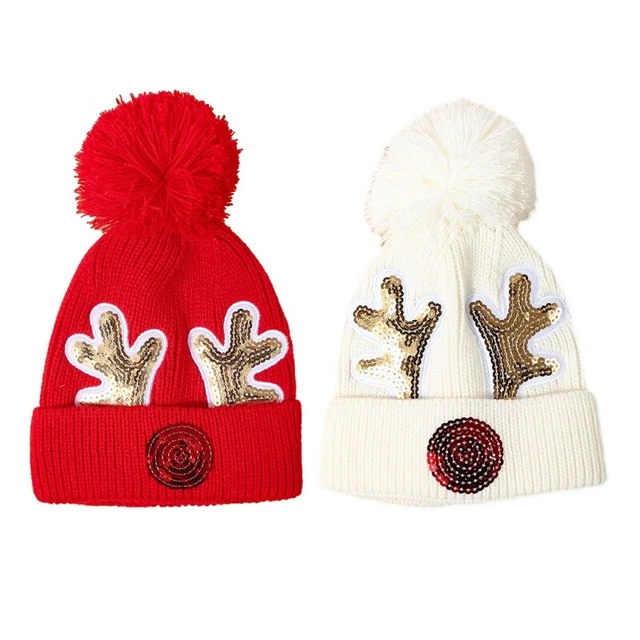CROCHET HATS WITH SequinsCovered Deer Horn Ornament for Festive