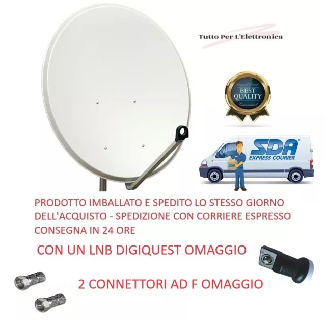 Parabola 80 Cm Acciaio Antenna Satellitare Per Sky,Tivusat Spedizione Gratis