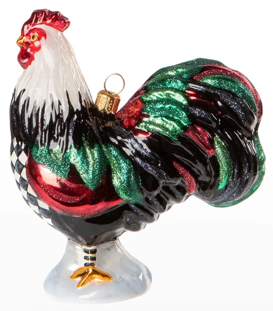 MacKenzie-Childs Coq Majolique – Corps De Lampe (Tête Et Queue) 2011 RARE