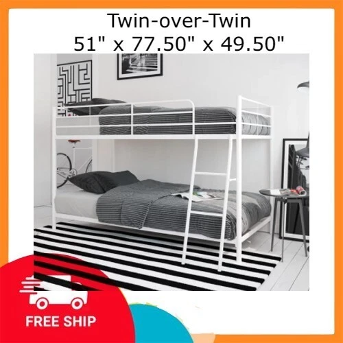Mainstays Small Spaces Twin-over-Twin Low Profile Junior Bunk Bed, Free Shipping