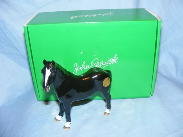 Riding Pony Black Horse JBH49 John Beswick Figurine NEW Boxed Gift Present