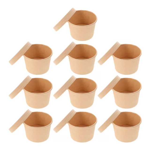 Kraft Soup Cups with Lids - Disposable Takeout Bowls for Food Storage-RW 3